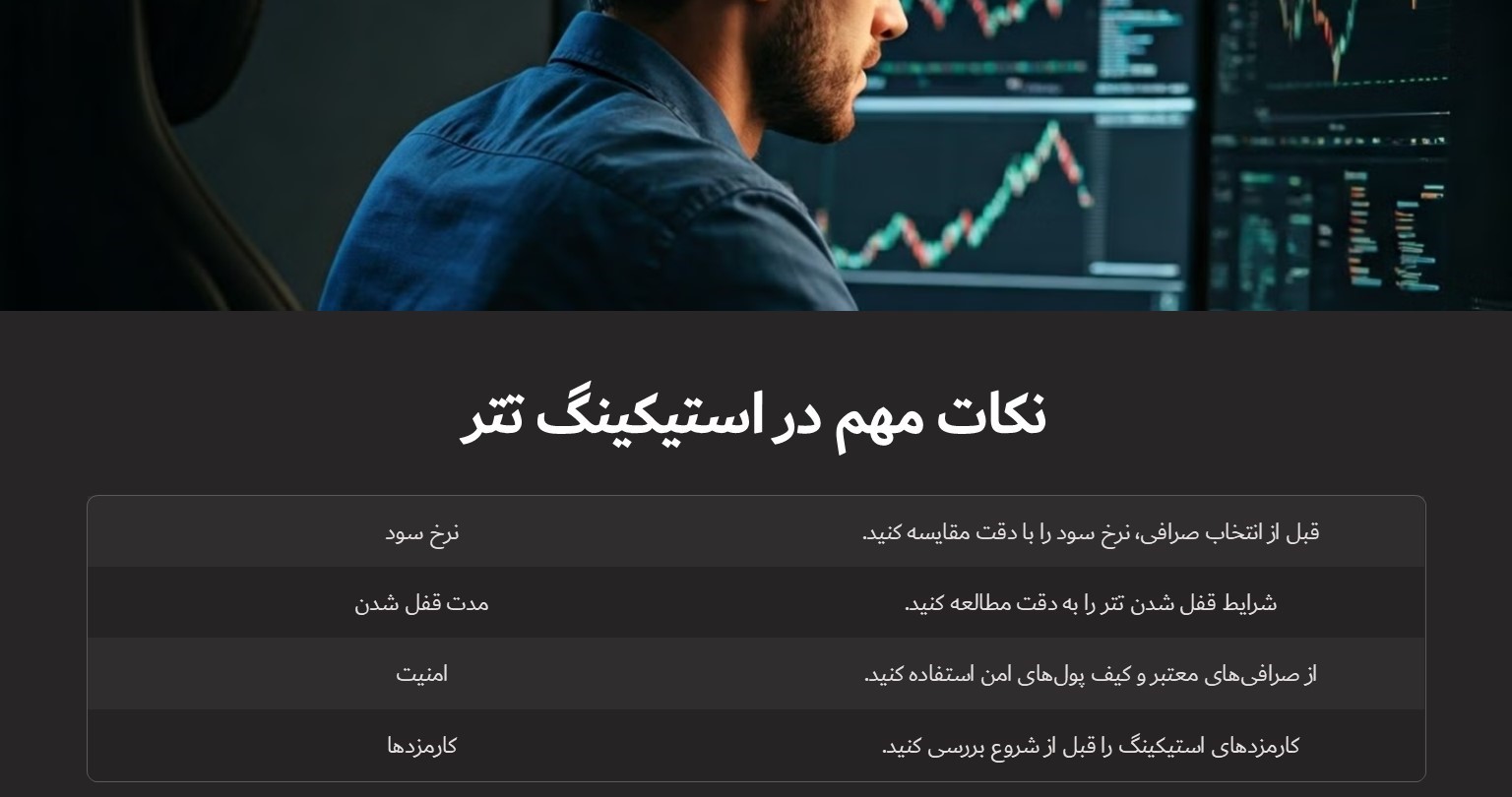 نکات مهم در استیکینگ تتر